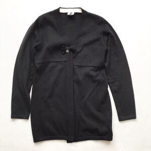 Armani Junior black knit long cardigan sweater EUC 12Y